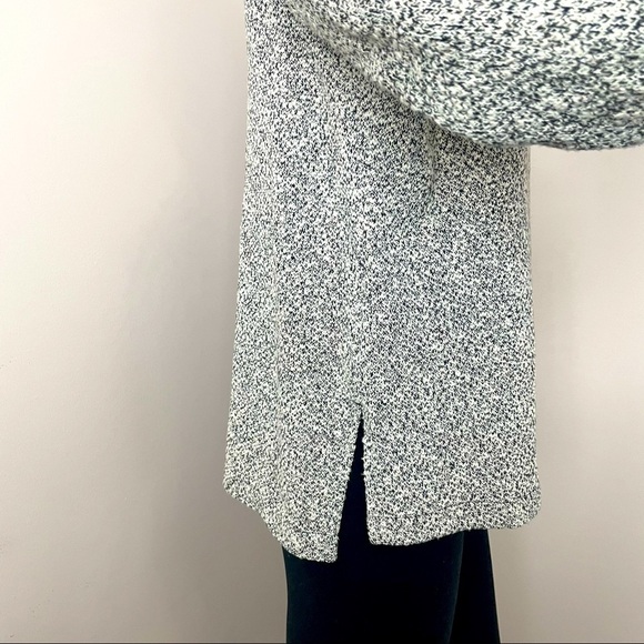 Madewell Tunic Sweater Mock Turtleneck High/Low Oversized  Black, White Size XS - Picture 4 of 8